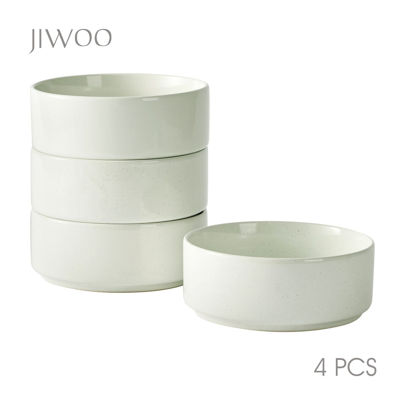 JIWOO Salatschüssel 4er,Ø15.4cm,Dessertschale,Eisschale,Müslischale,Suppenschüssel, Keramik, (Geschirrset, 4-tlg), Mikrowellen-und spülmaschinenfest,Minimalistisches,Mattglas,Ø14cm