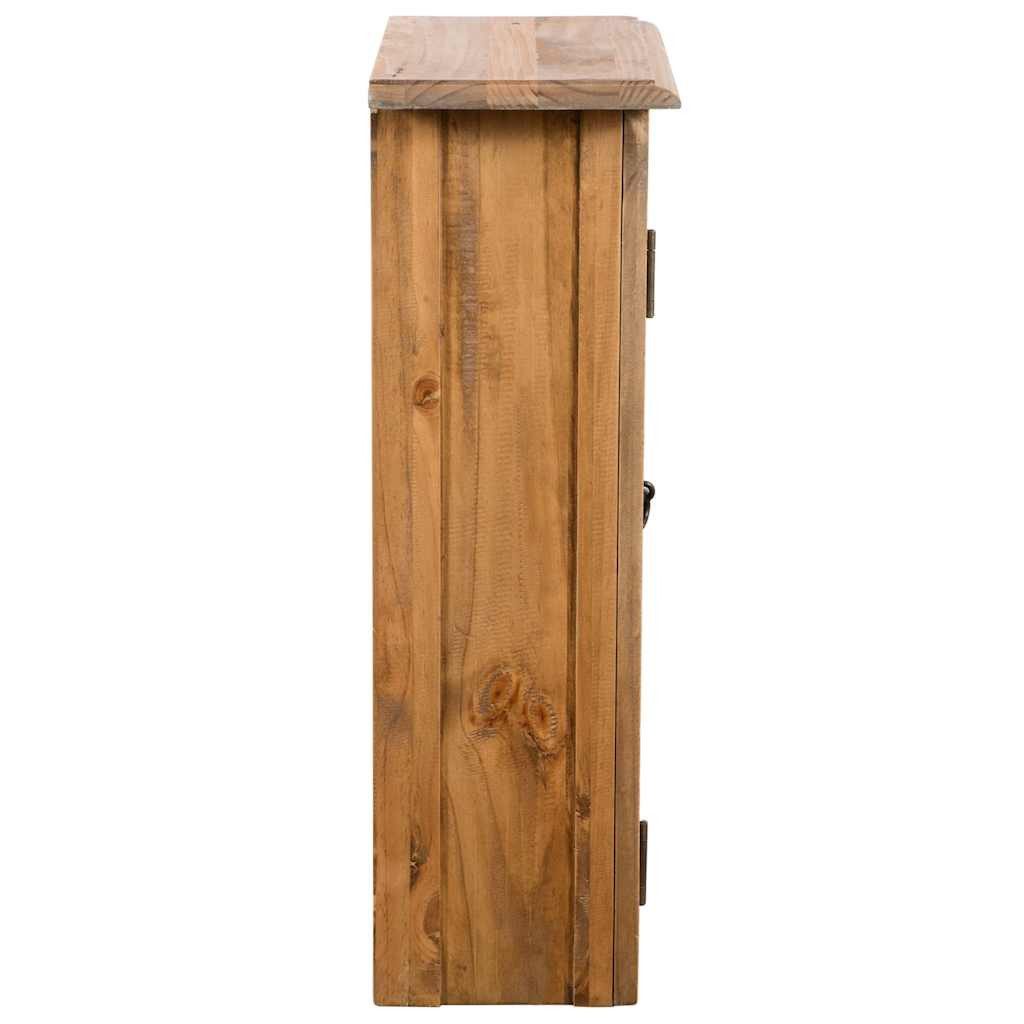 furnicato Wandhängeschrank Wandschrank aus massivem Kiefernholz 42x23x70 cm in Naturfarbe, 1-tlg., Badregal im Vintage-Stil mit Ablage und Stauraum für das Badezimmer