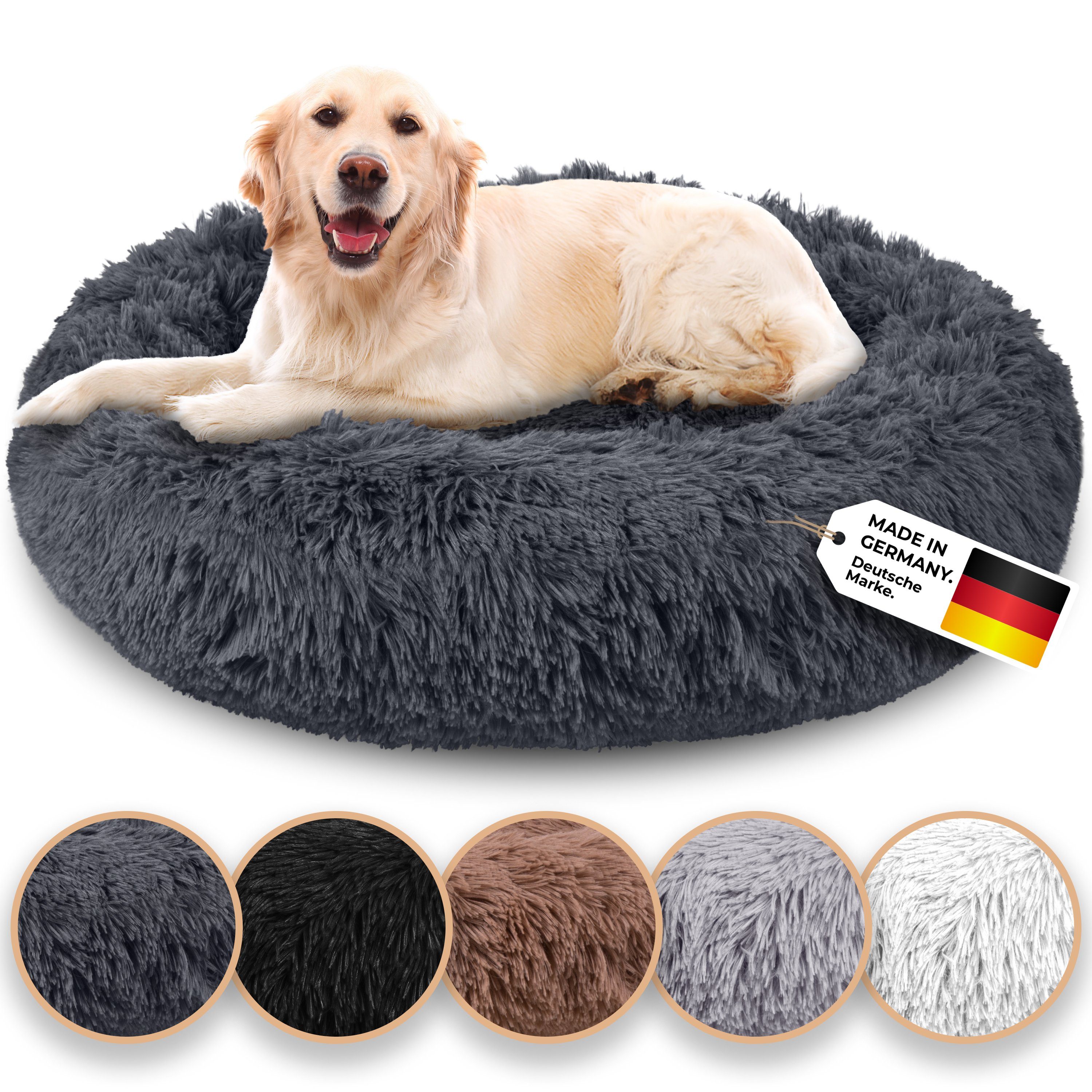 Belune Tierbett Kuschelweiches Hundebett mit Bezug - Original Belune - Made in Germany, vegane Materialien, waschbarer Bezug, verschiedene Größen und Farben, extra gemütlich