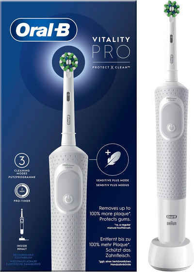 Oral B Elektrische Zahnbürste Vitality Pro, Aufsteckbürsten: 1 St., 3 Putzmodi