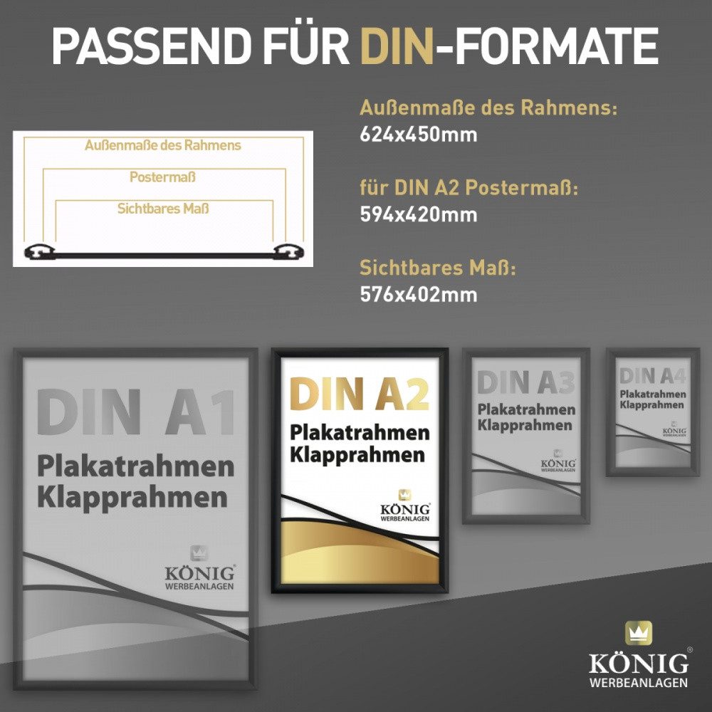 Dreifke Rahmen Dreifke® Plakatrahmen DIN A2, 25mm Aluminium Profil, schwarz günstig online kaufen