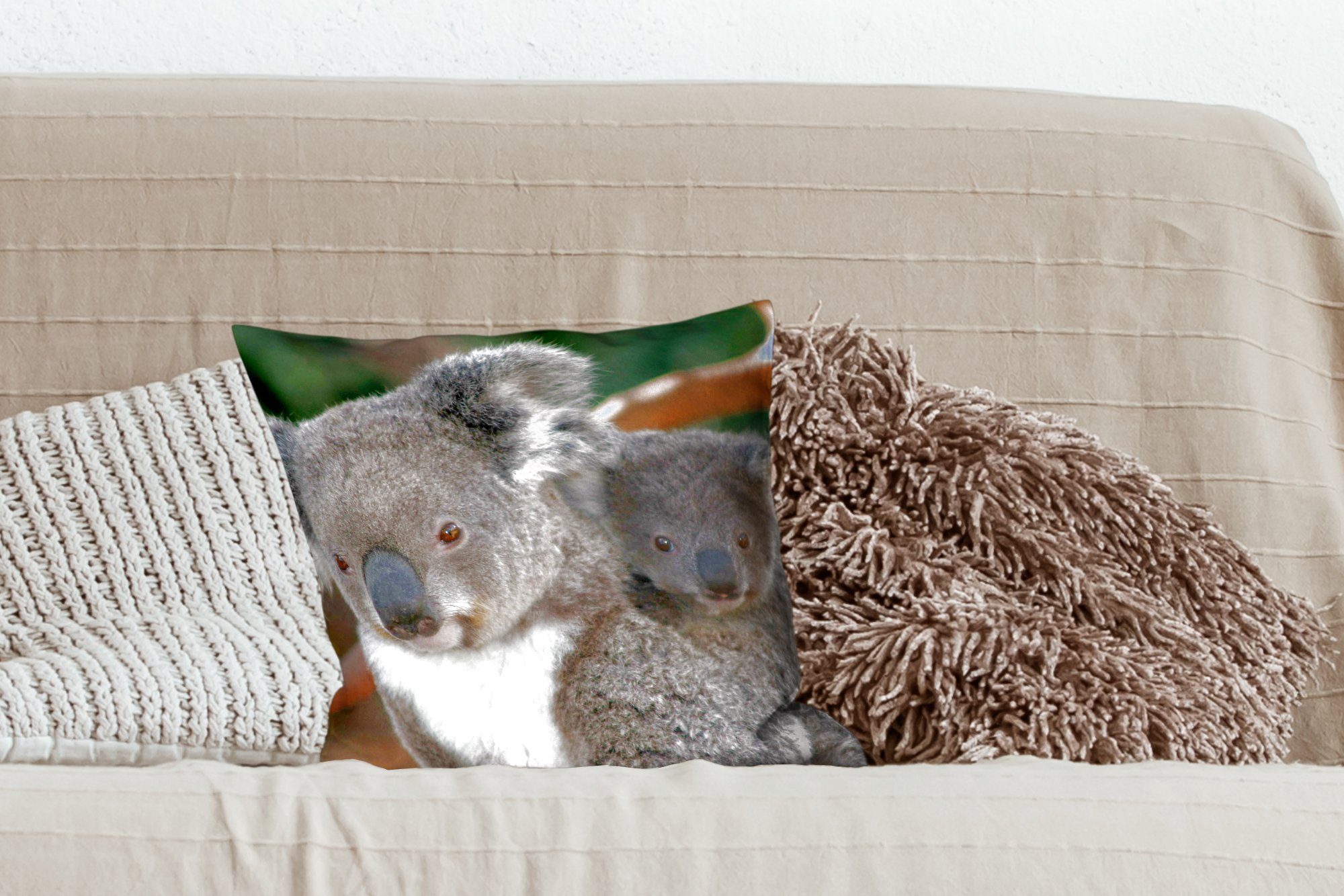 Schlafzimmer, Vater Deko, Sofakissen - für Dekokissen - Zierkissen - mit Füllung Koalas MuchoWow Mädchen, Kind Wohzimmer, - Jungen