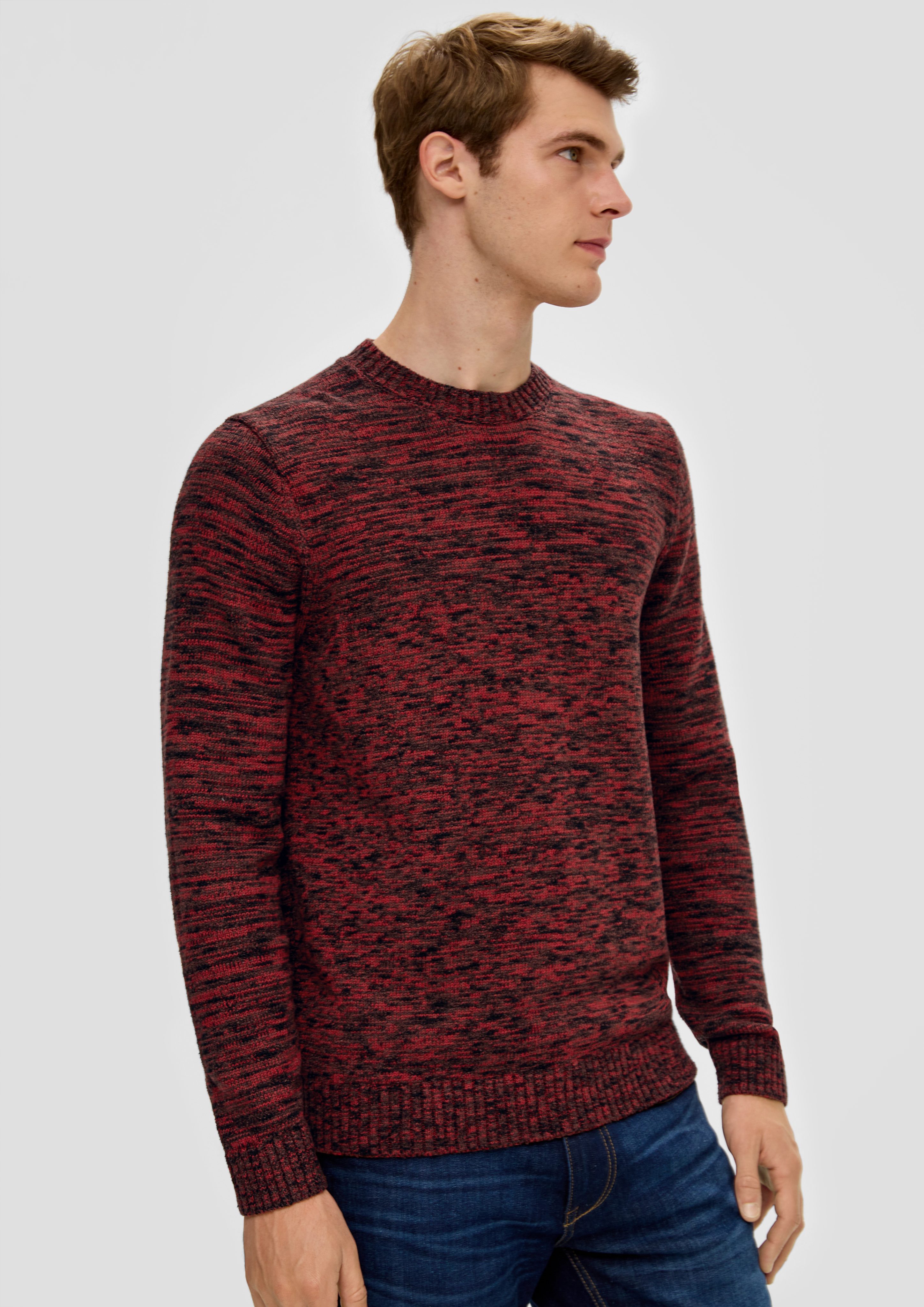 s.Oliver Strickpullover aus aubergine Strickpullover Effektgarn