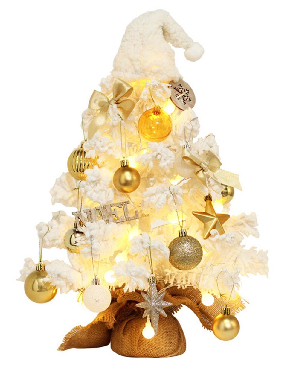 Dekorative Künstlicher Weihnachtsbaum Mini Weihnachtsbaum Kleiner Weihnachtsbaum Deko Büro für Tannenbaum Weihnachten mit Beleuchtung, Tisch