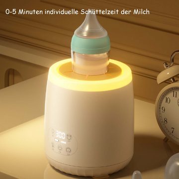 Baby Ja Babyflaschenwärmer Automatischer Milchshaker, Milchwärmer, Rührgerät, mit Nachtlicht, 360° bidirektionales Schütteln, 45°C konstante Temperatur, geräuscharm