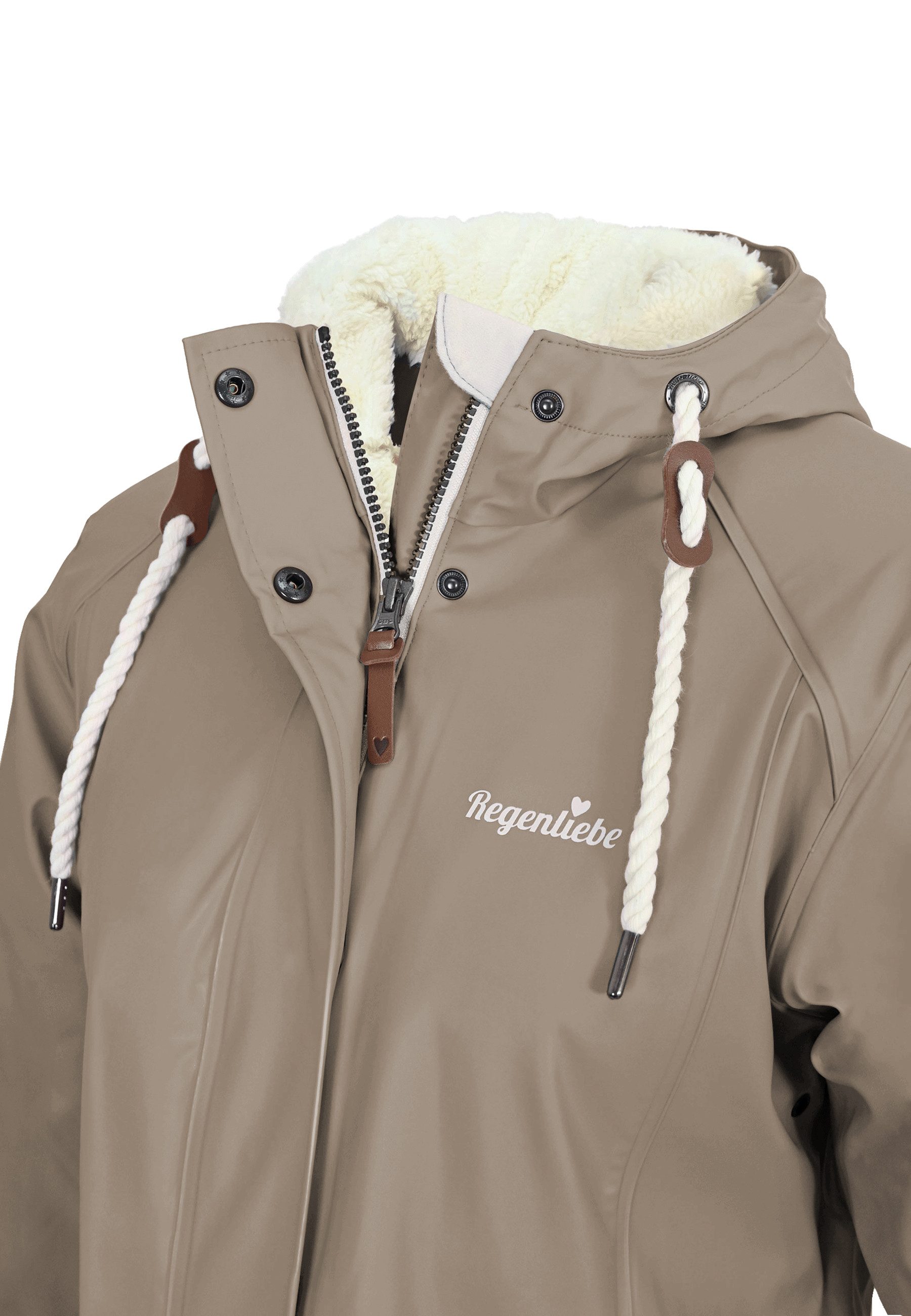 Regenliebe Regenjacke Friesennerz Regenparka mit Teddyfleece gefüttert