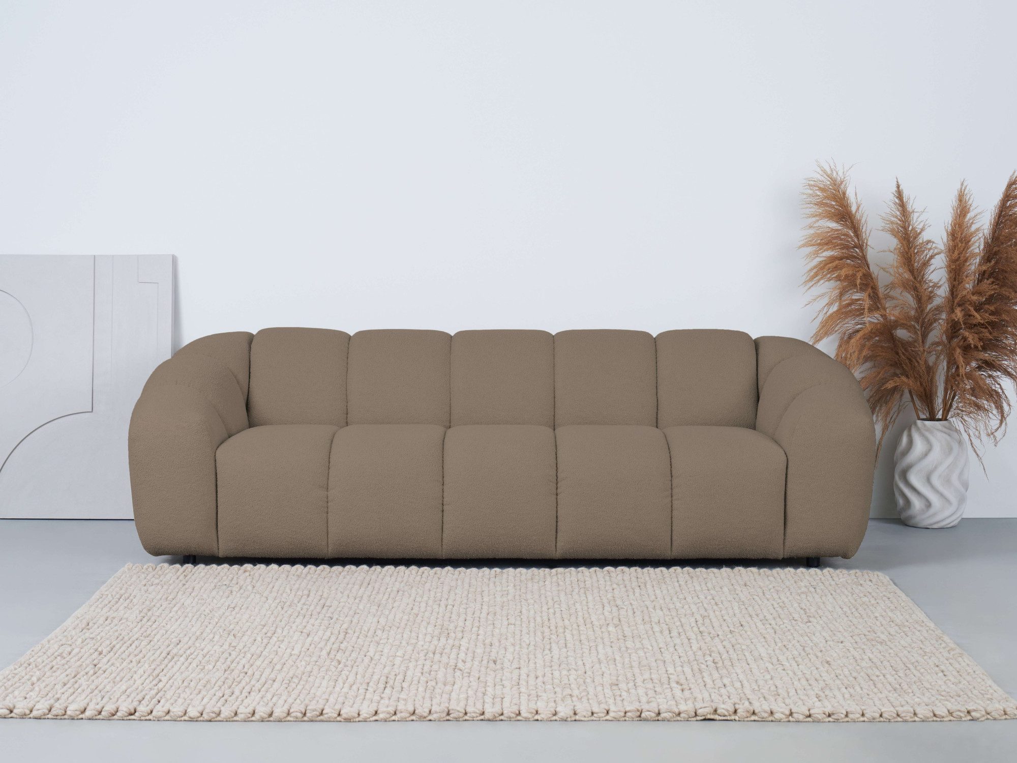 andas 3-Sitzer Maribik, Big-Sofa, recycelter Boucle-Stoff, günstig online kaufen