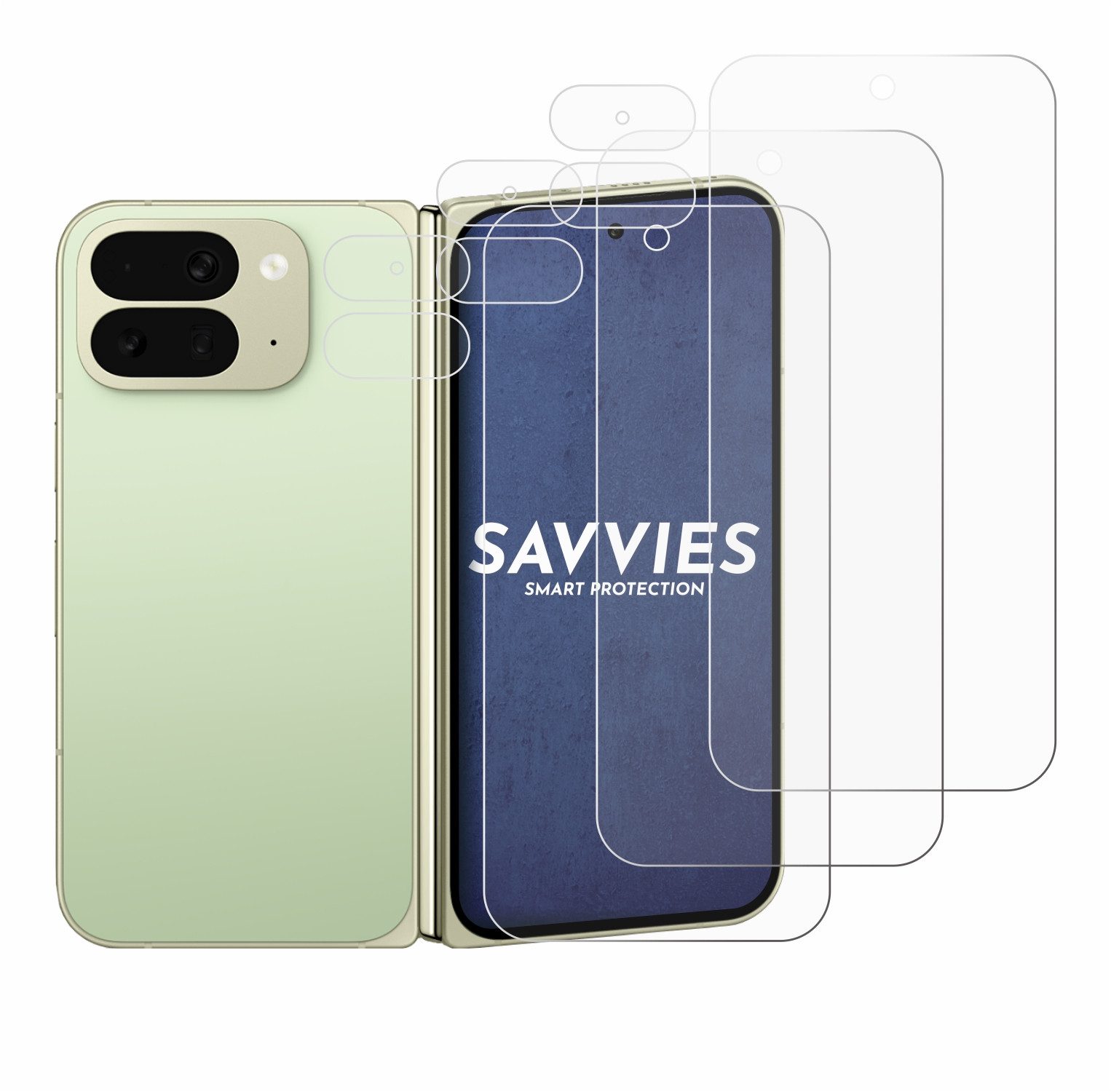Savvies Displayschutzfolie Schutzfolie für Google Pixel 10 Pro Fold (Display+Kamera), 6 Stück, Displayschutz Schutz Folie Klar Transparent