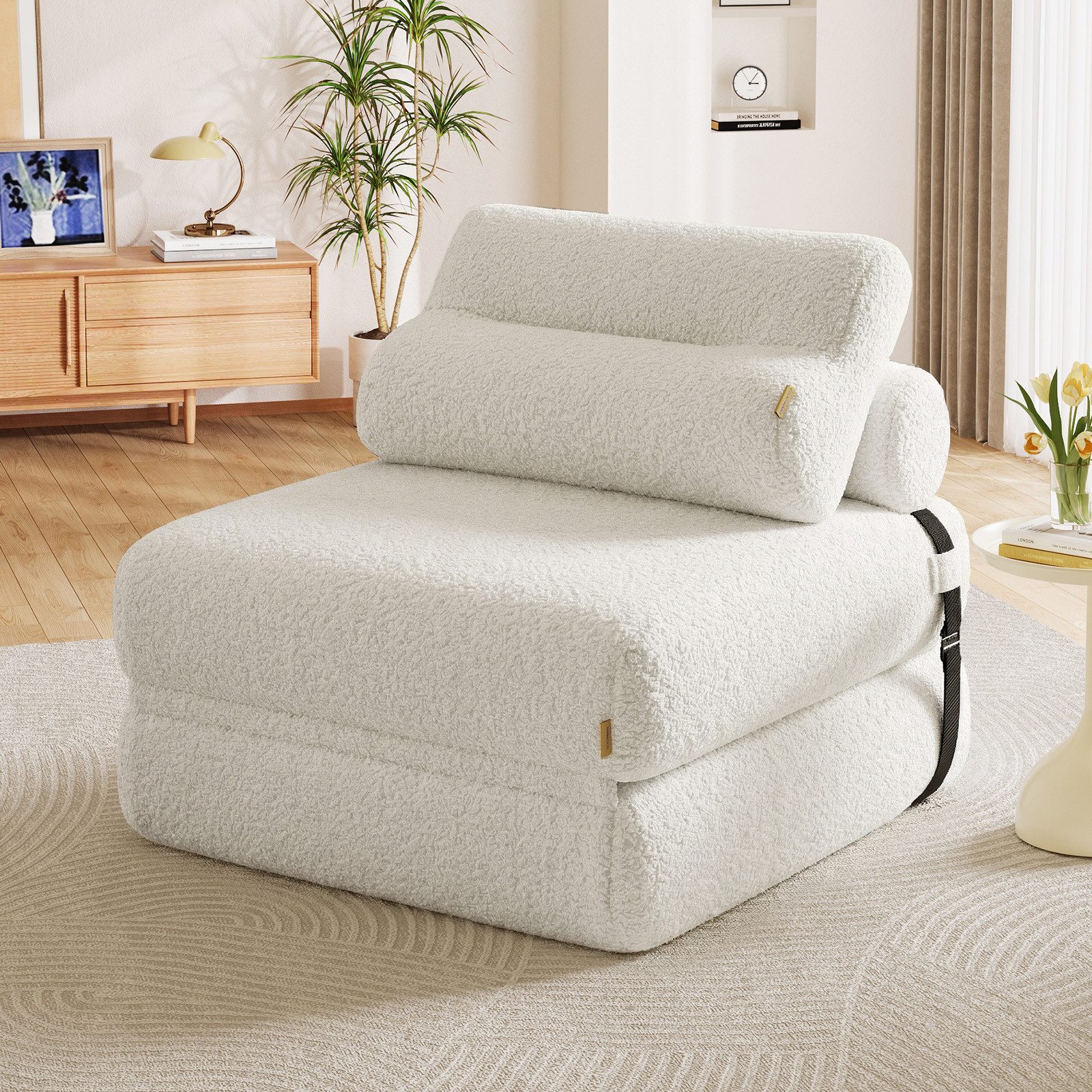 Pinmoco Sofa Klappbares Bodensofa, 3-in-1 Schlaf- & Loungesessel aus Cord