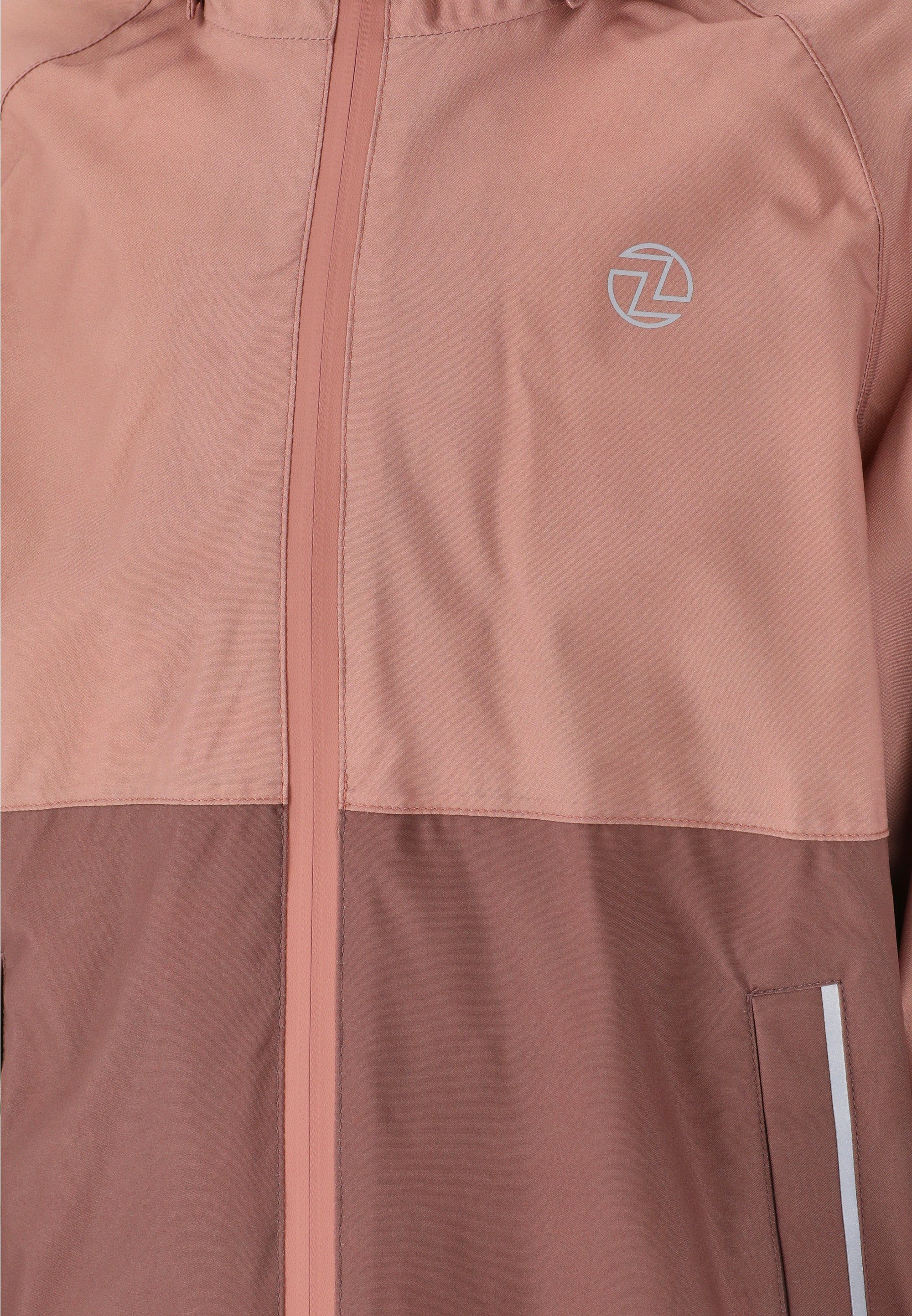 getapten braun-rosa Nähten mit ZIGZAG Skijacke Dallas