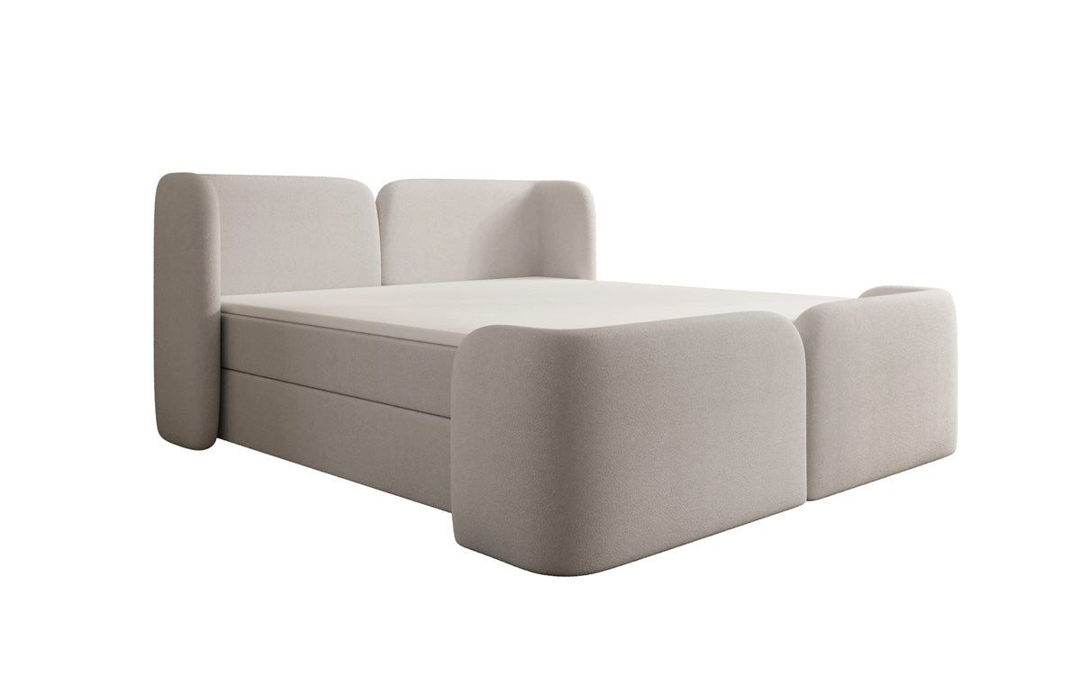 Luxusbetten24 Boxspringbett Riva in Bouclé mit Stauraum, wahlweise mit oder günstig online kaufen