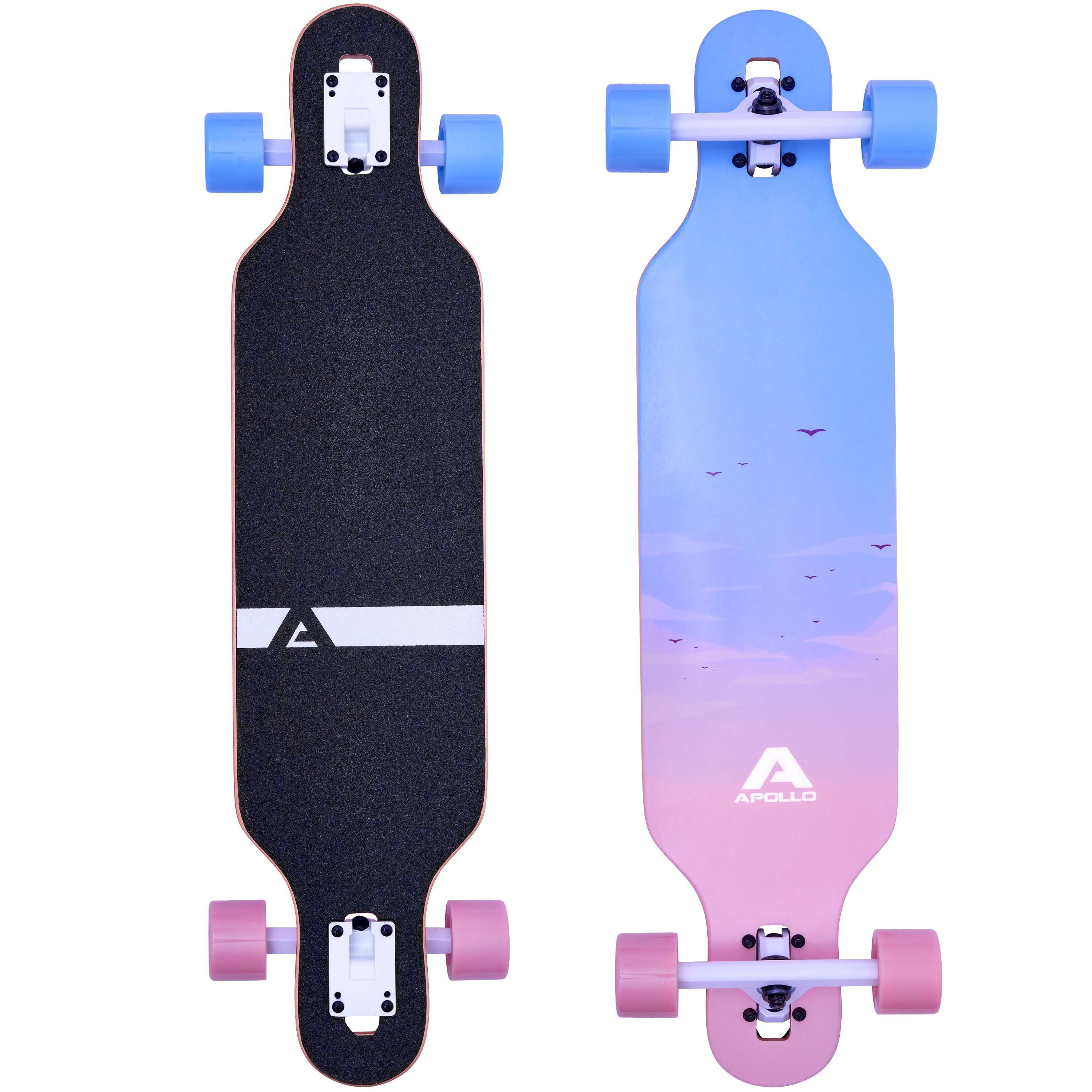 Apollo Longboard Twin Tip DT Longboard 36", gefertigt aus 8 Holzlagen in angesagtem TwinTip-Shape