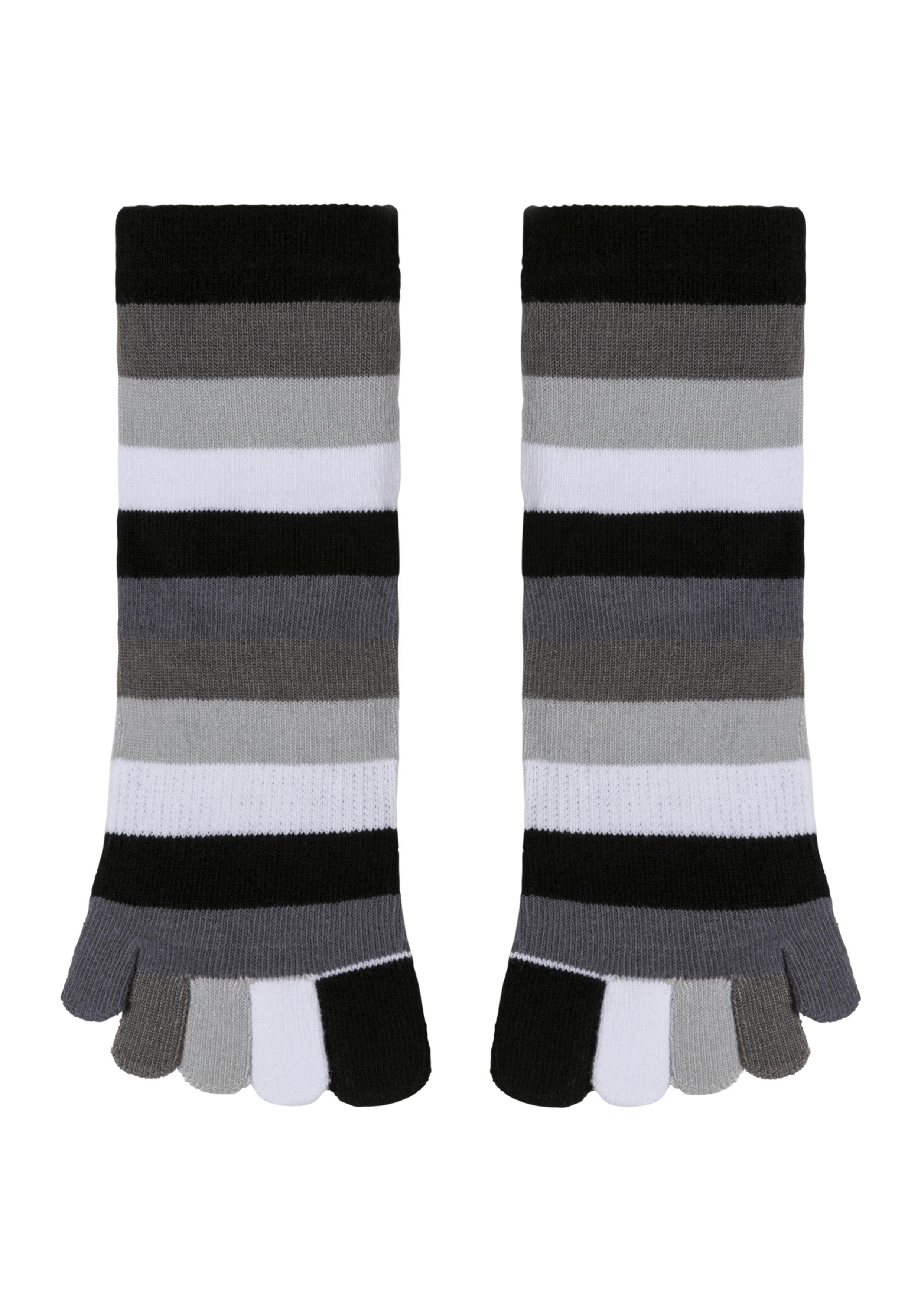 H.I.S Zehensocken Fünf Finger Socken, Zehenspalt Design, Geeignet für den Alltag (Packung, 1-Paar) im Streifenmuster weich und atmungsaktive Baumwolle – Bild 5 von 5