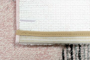 Teppich Abstrakter Teppich Wohnzimmer modernes gestreiftes Muster grün rosa grau - pflegeleicht, Carpetia, rechteckig, Höhe: 13 mm