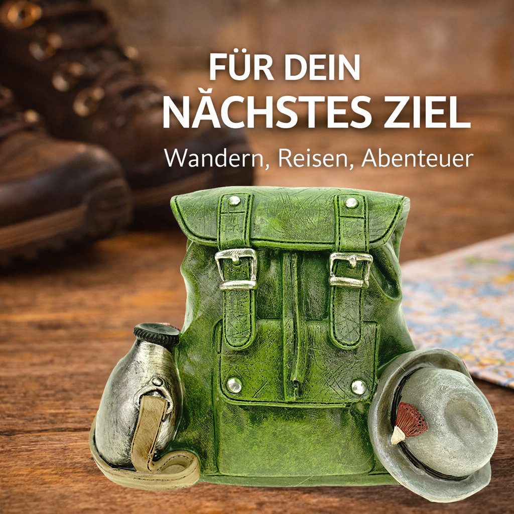 Udo Schmidt Bremen...das Original Spardose Spardose Rucksack 16 cm Polyresin Sparschwein wandern Urlaub Berg – Bild 2 von 5