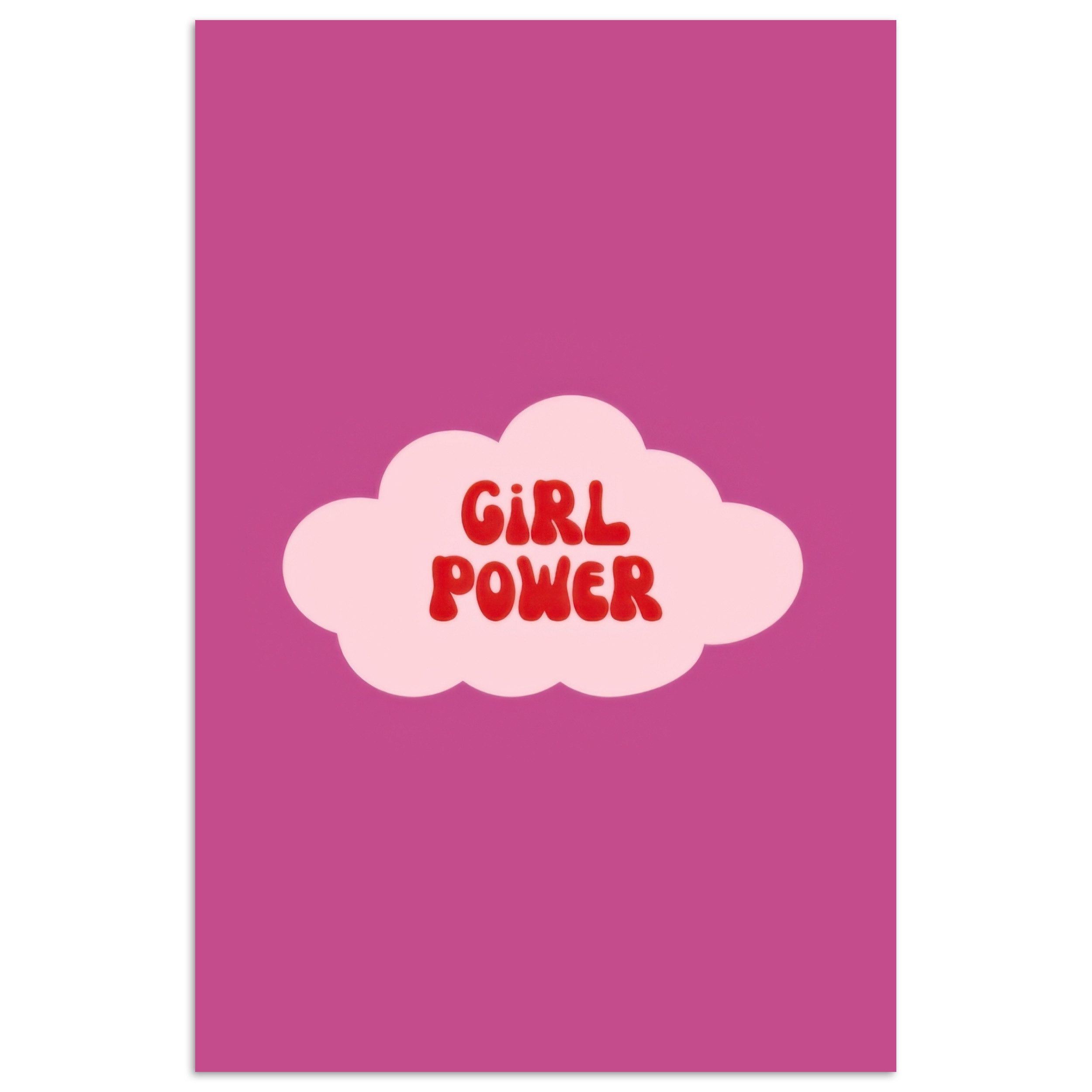 MuchoWow Poster Girl power - Wolke - Rosa, (1 St), Poster ohne Rahmen, Wandbild, Wandposter, 40x60 cm