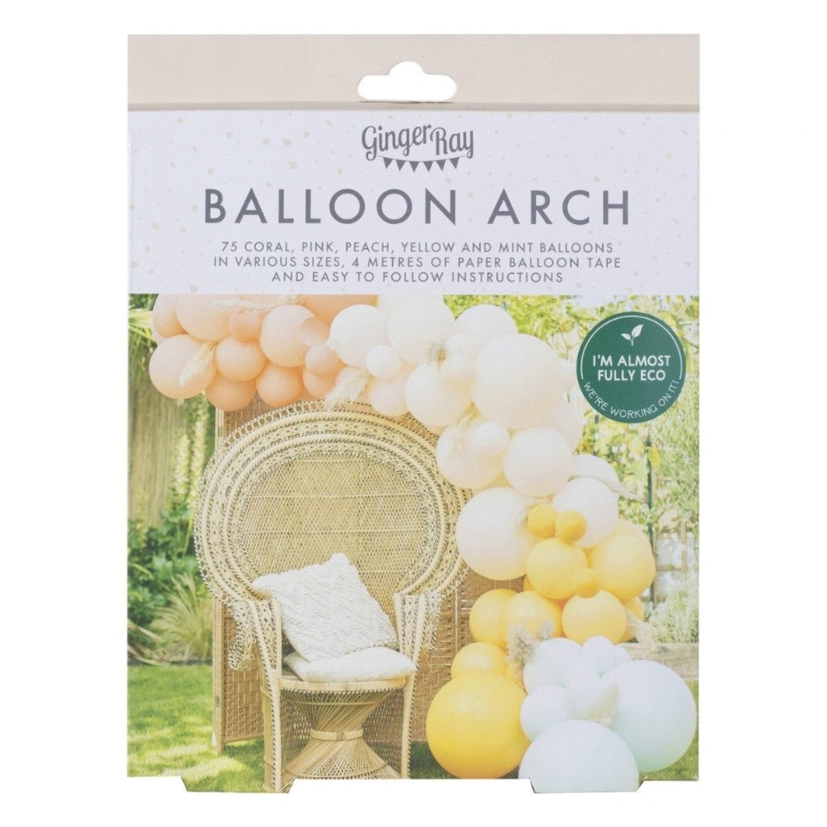Ginger Ray Girlande Pastell Ballon Girlande 75-tlg. Geburtstag Hochzeit Partydeko, allongirlande zum Selbstgestalten