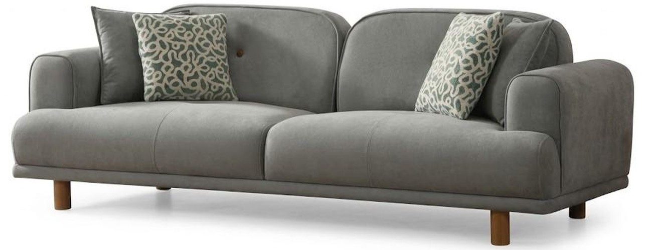 Xlmoebel 3-Sitzer 3-Sitzer Sofa Grau Wohnzimmer Stil modern bequem komfortabel, 1 Teile