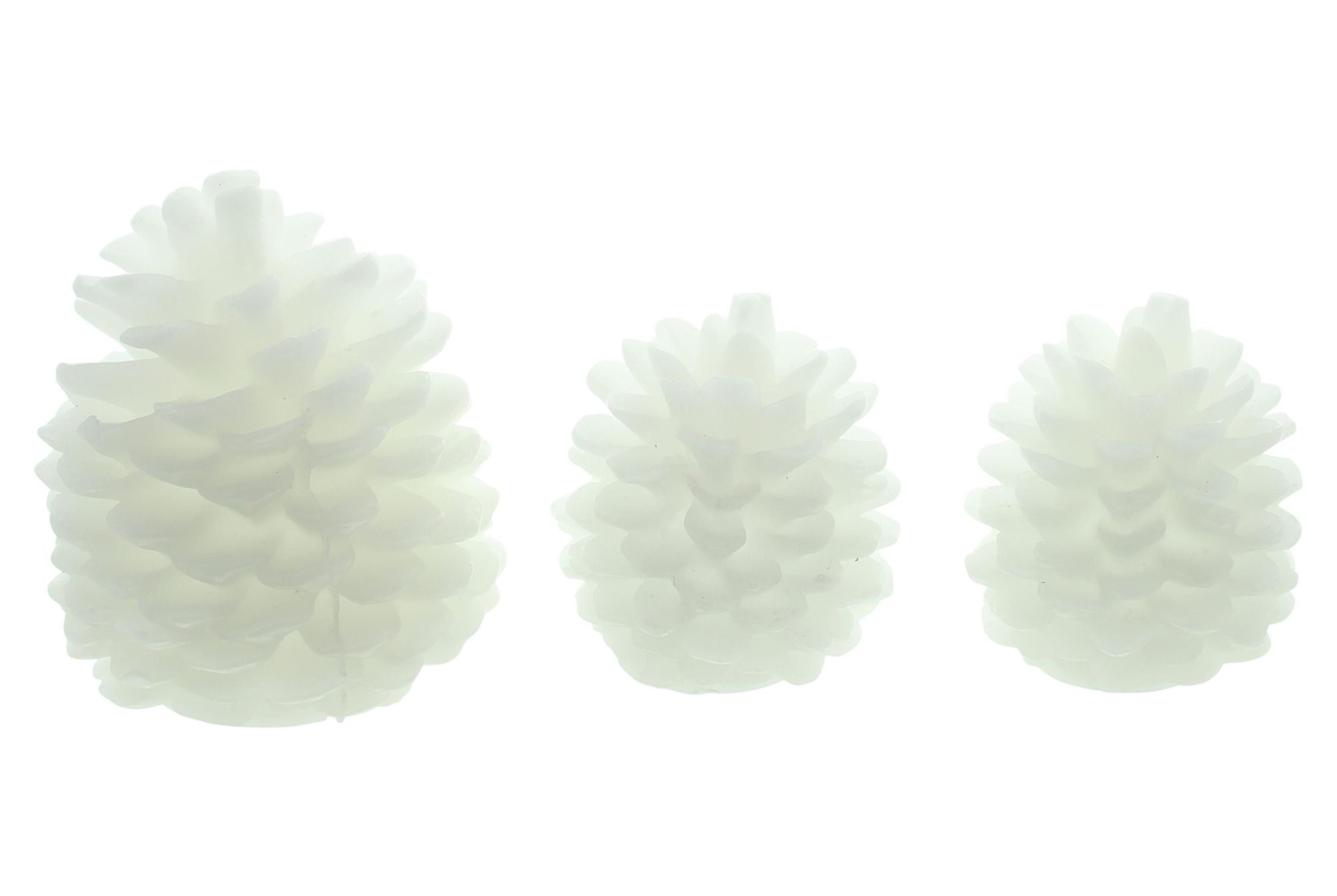 LED Dekoobjekt LED-Zapfen "Snow", 3er Set