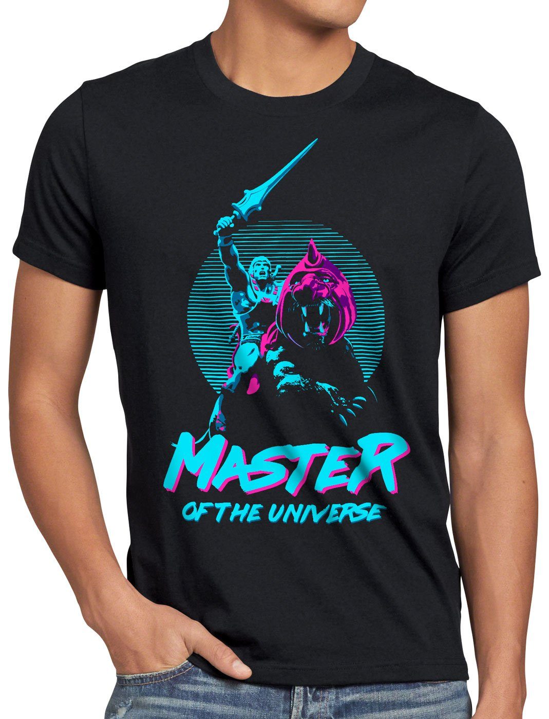 style3 Print-Shirt Herren T-Shirt Master of the Universe snake mountain skeletor