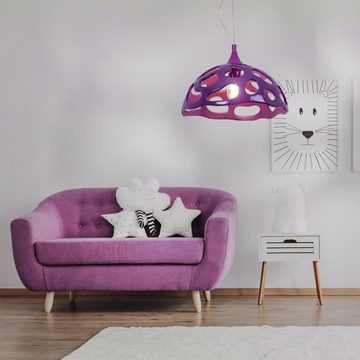etc-shop LED Pendelleuchte, Leuchtmittel inklusive, Warmweiß, Pendellampe Pendelleuchte Küchenlampe LED Designlampe lila H 110 cm