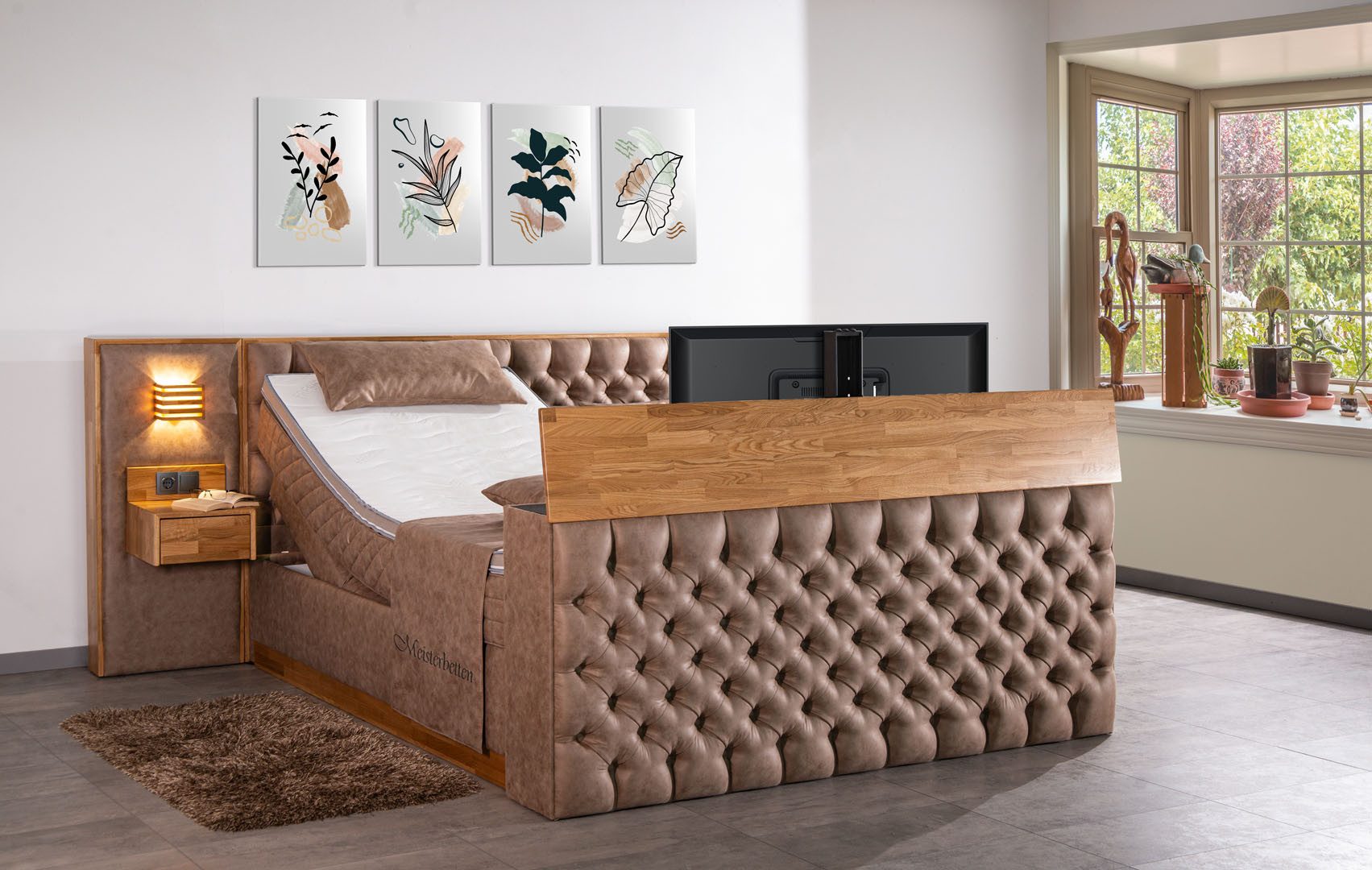 Meisterbetten Boxspringbett King (mit Motor, 7-Zonen Taschenfederkernmatratzen, Ergoflex), Inklusive kostenloser Lieferung und Aufbau