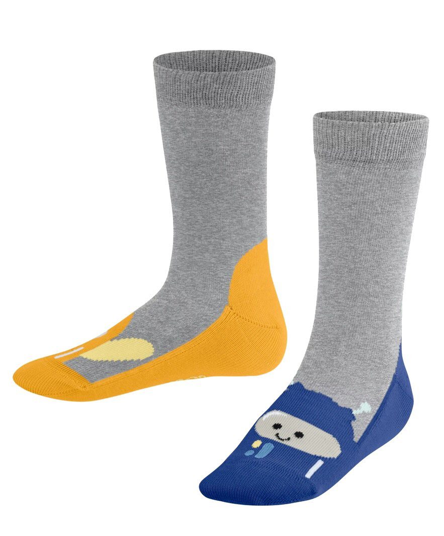 FALKE Socken Tagessocke Bubble Robots (hautschmeichelnde Baumwolle) hellgrau Kinder