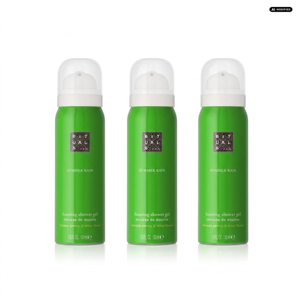 Rituals Duschgel Rituals Summer Rain Foaming Shower Gel Duschschaum 3er Set, 1-tlg., Reisegrösse Duschschaum Set mit Pfingstrose und Lotusduft