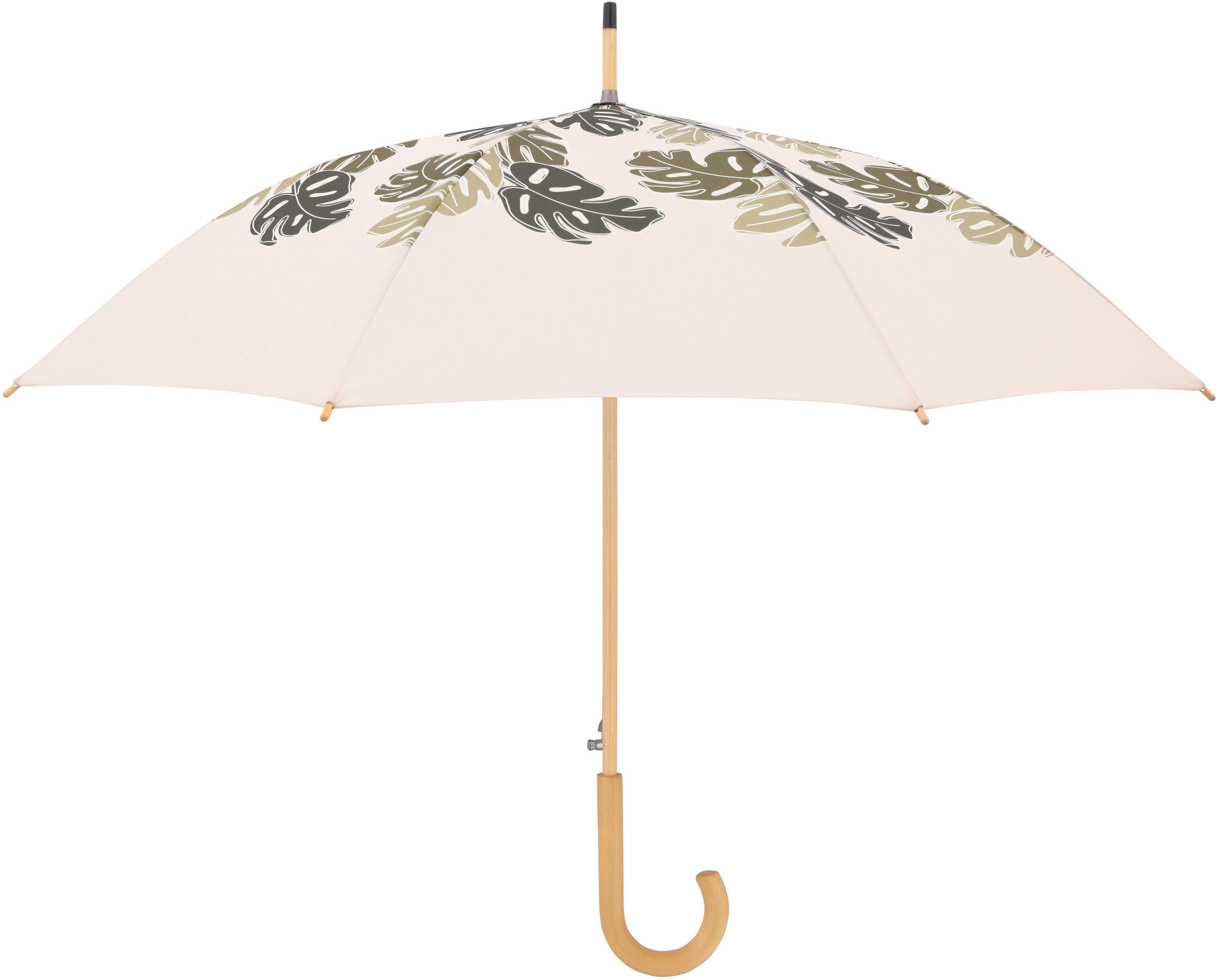 doppler® aus Material beige, Holz mit Schirmgriff nature Stockregenschirm aus choice recyceltem Long,
