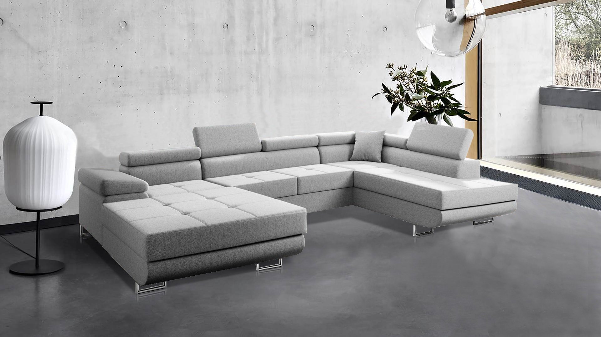 für Schlaffunktion XXL U-Form U, + Wohnzimmer, VILD Ecksofa im Bettkasten modernes Beautysofa mit Ecksofa Stil, Polstersofa, Eckcouch