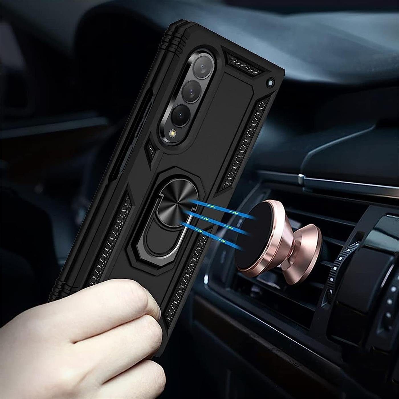 CoolGadget Handyhülle Armor Shield Case für Samsung Galaxy Z Fold 4 7,6 Zoll, Outdoor Cover Magnet Ringhalterung Handy Hülle für Galaxy Z Fold 4 5G – Bild 4 von 5