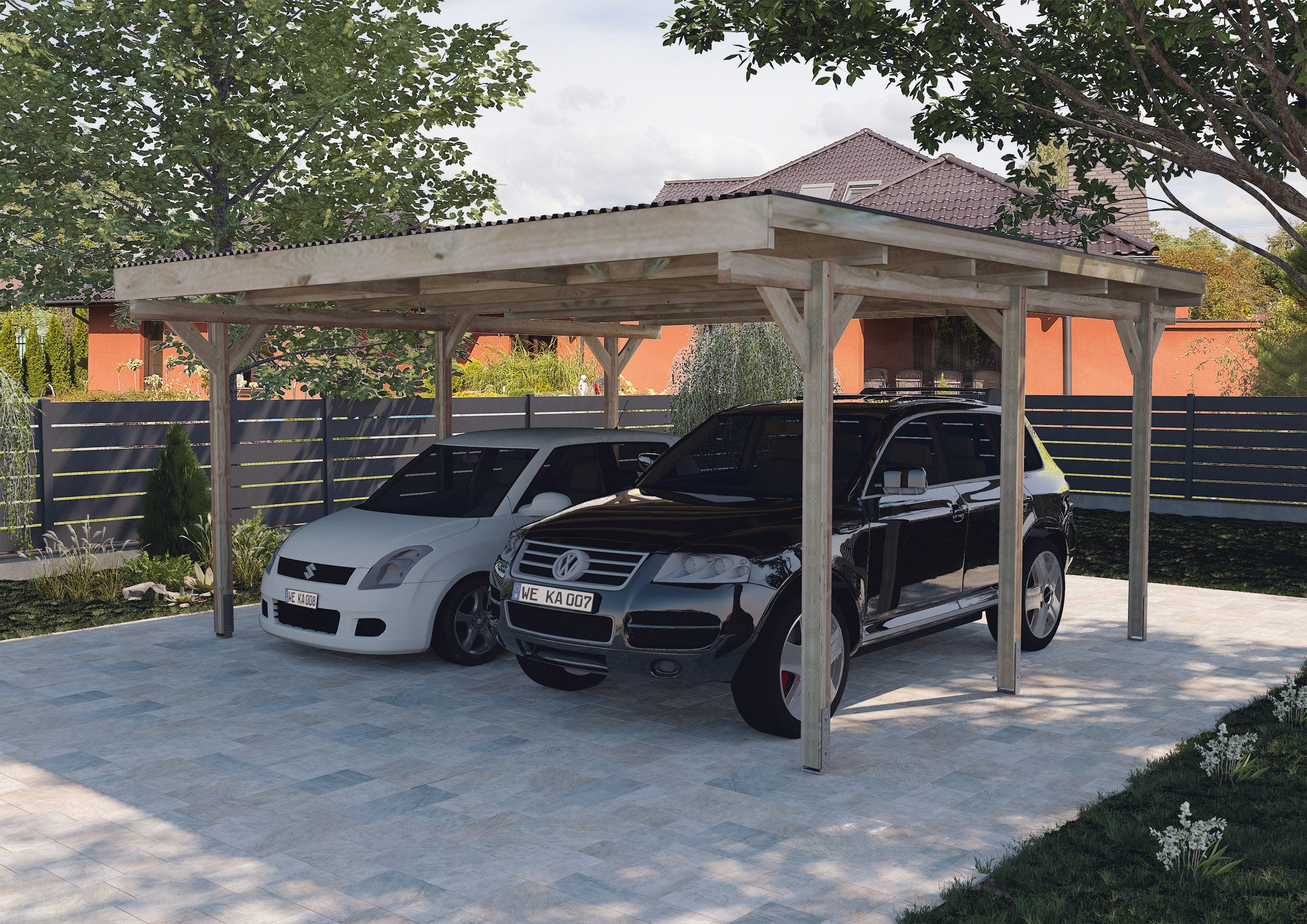 weka Doppelcarport 616, BxT: 500x500 cm, günstig online kaufen