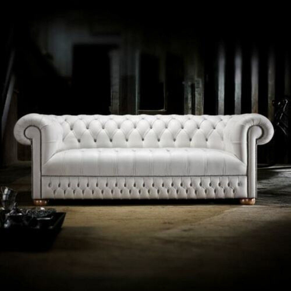 JVmoebel Couchen Couch Made Sofa Chesterfield Sofa in Weiße Polster Europe Polster Leder Weiß,