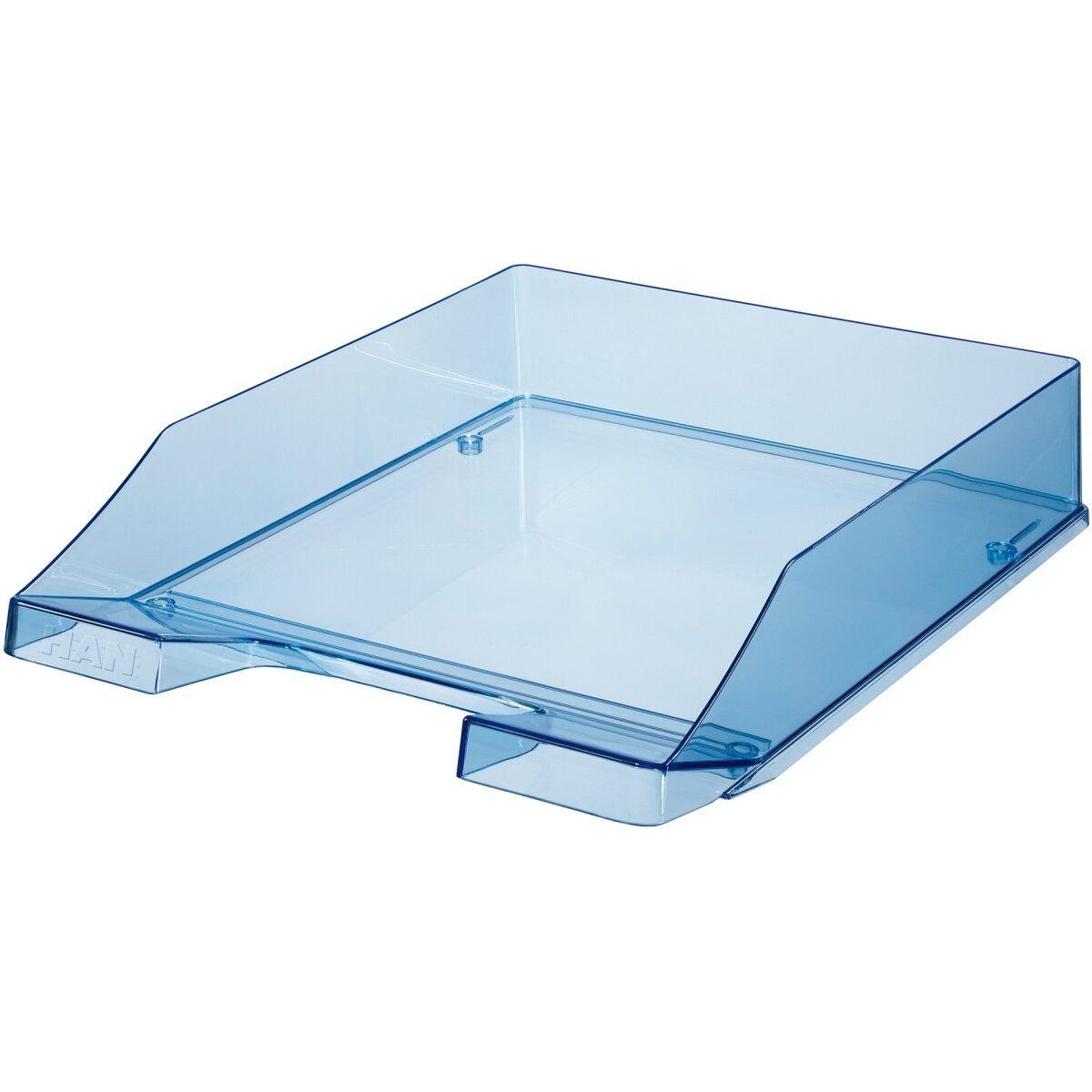 HAN-Bürogeräte Briefablage Briefablage A4 Polystyrol transparent-blau