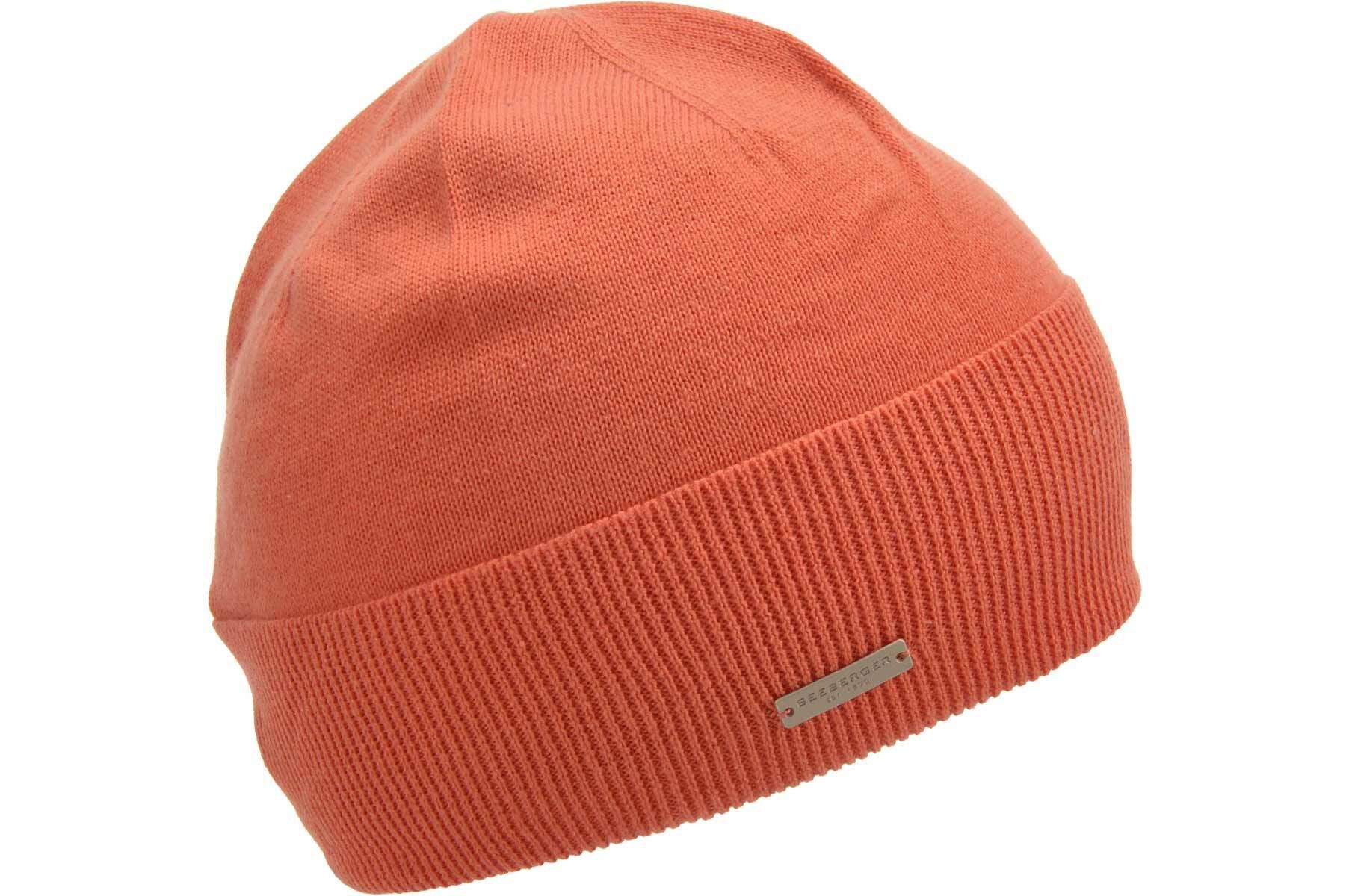 Strickmütze 100% Baumwoll Mütze mit Aufschlag 54844-0