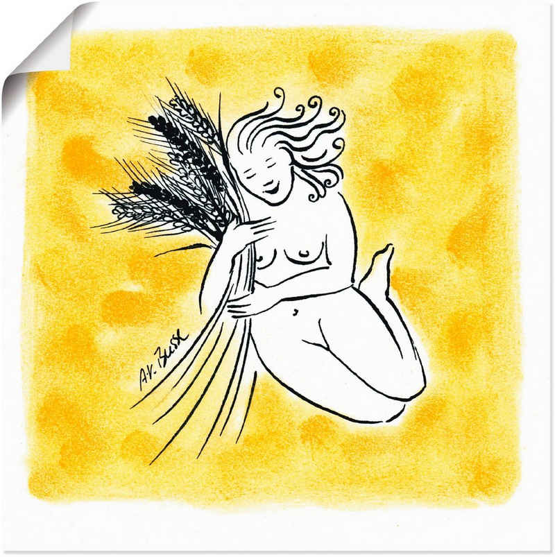 Artland Wandbild Serie Sternzeichen Jungfrau, Sternzeichen (1 St), als Leinwandbild, Wandaufkleber oder Poster in versch. Größen