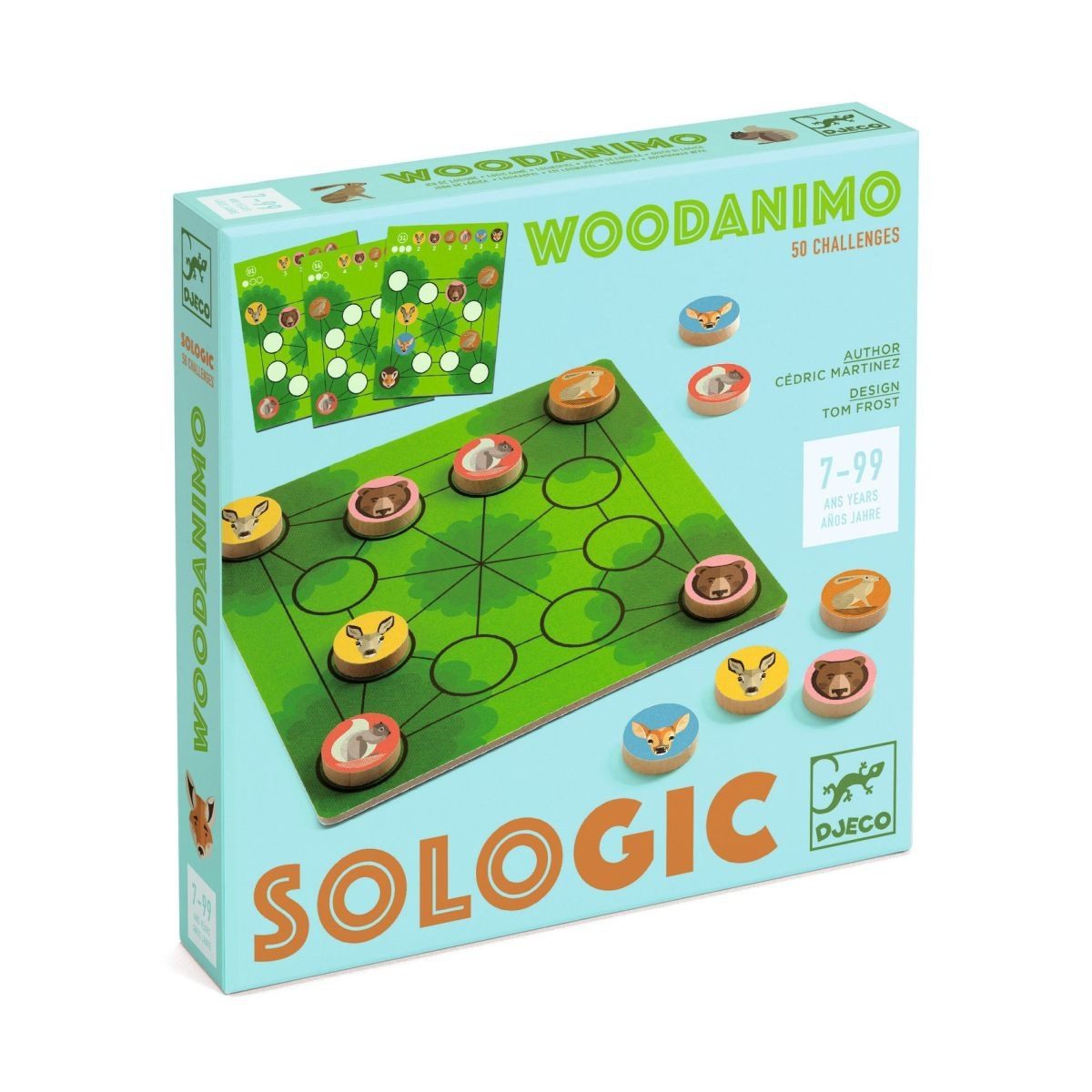 DJECO Lernspielzeug SOLOGIC: Woodanimo Logikspiel für Kinder mit Lernwert und Motorikspaß, Logikspiel
