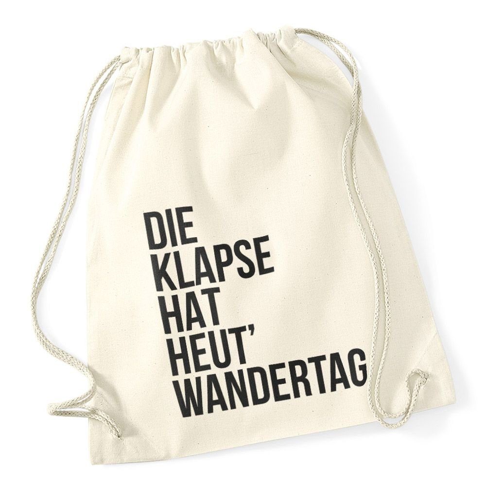 Autiga Turnbeutel Turnbeutel Klapse hat heut Wandertag Hipster Beutel Tasche Jutebeutel