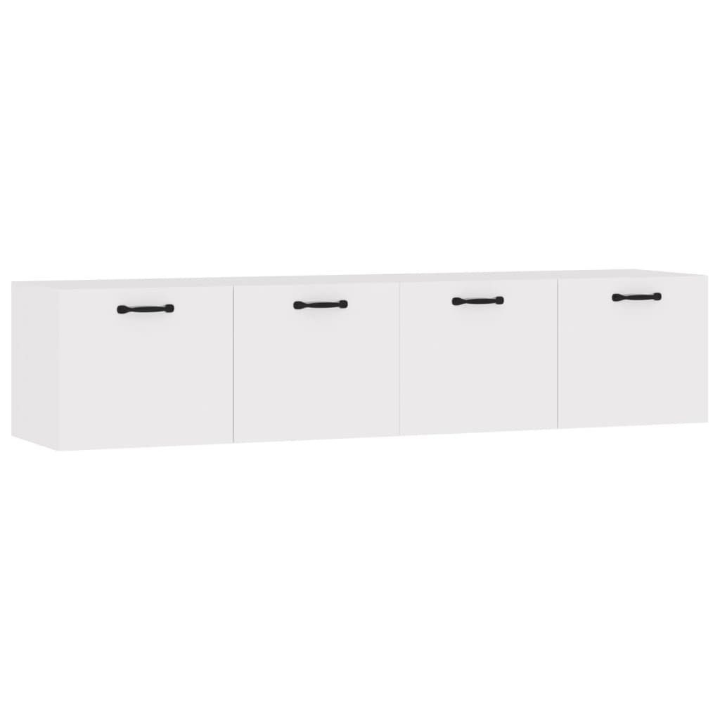 vidaXL Stk. Hochglanz-Weiß Wandschränke 60x36,5x35 2 Fächerschrank cm Holzwerkstoff (1-St)