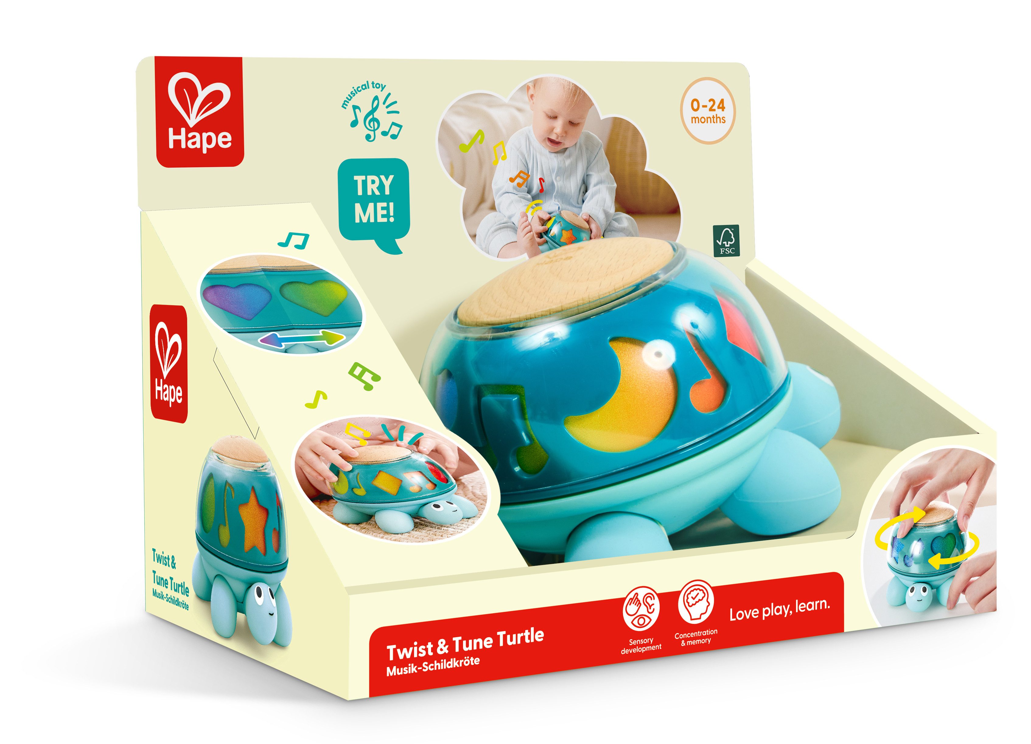 Hape Spielfigur Musik-Schildkröte, mit Sound