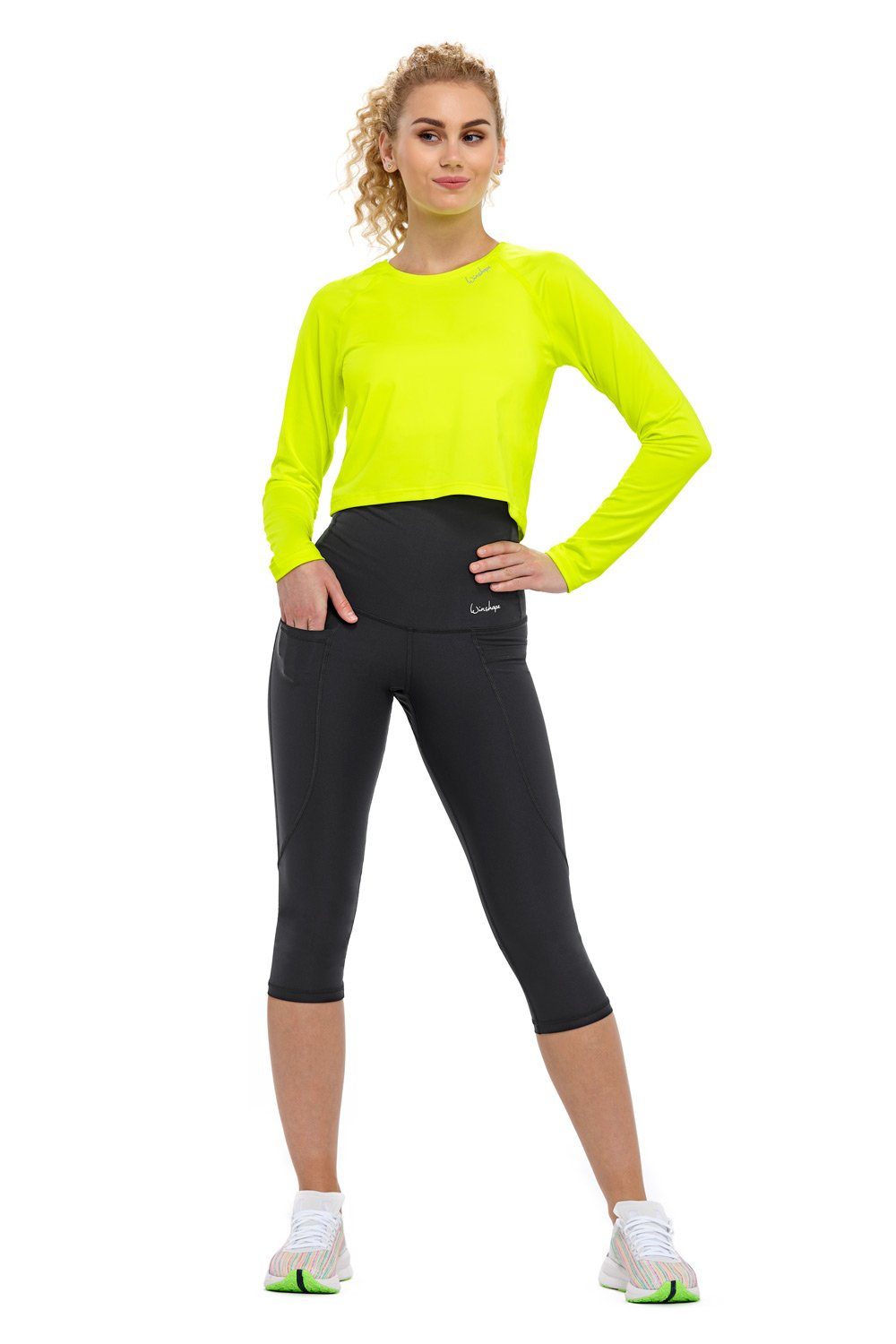 neon Functional AET116 Light gelb Cropped Winshape Langarmshirt