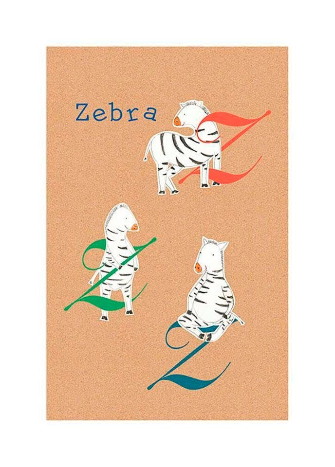 Komar Poster ABC Animal Z, Buchstaben (1 St), Kinderzimmer, Schlafzimmer, Wohnzimmer | Poster