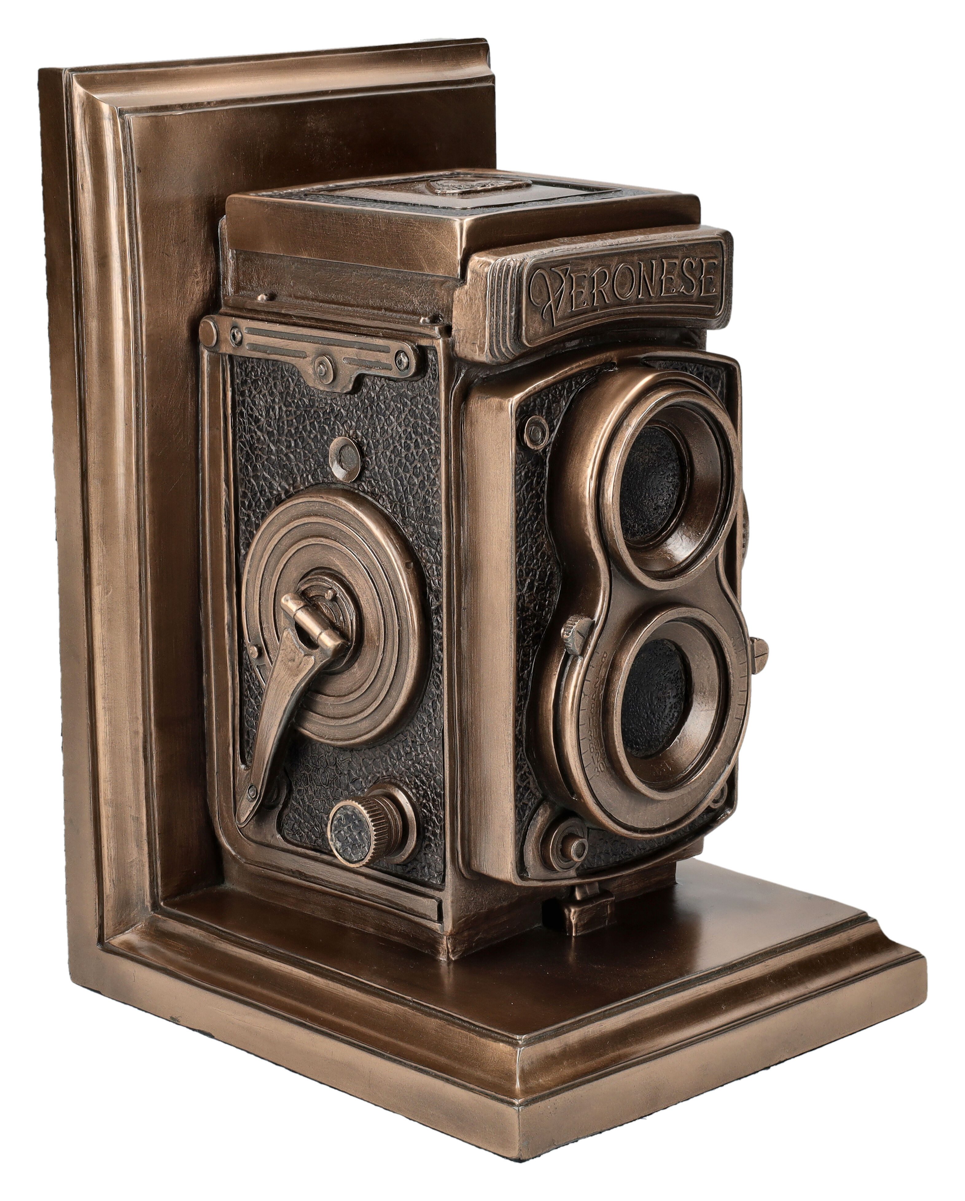 Figuren Shop GmbH Buchstütze Buchstütze - Vintage Kamera - Veronese - Buchhalter Dekoration (1 St)