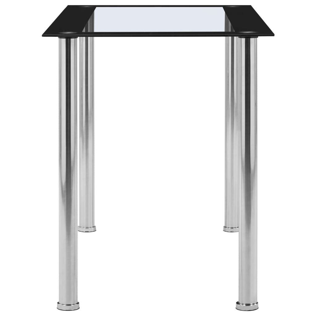 vidaXL Esstisch Esstisch Schwarz und Transparent 120 x 60 x 75 cm Hartglas