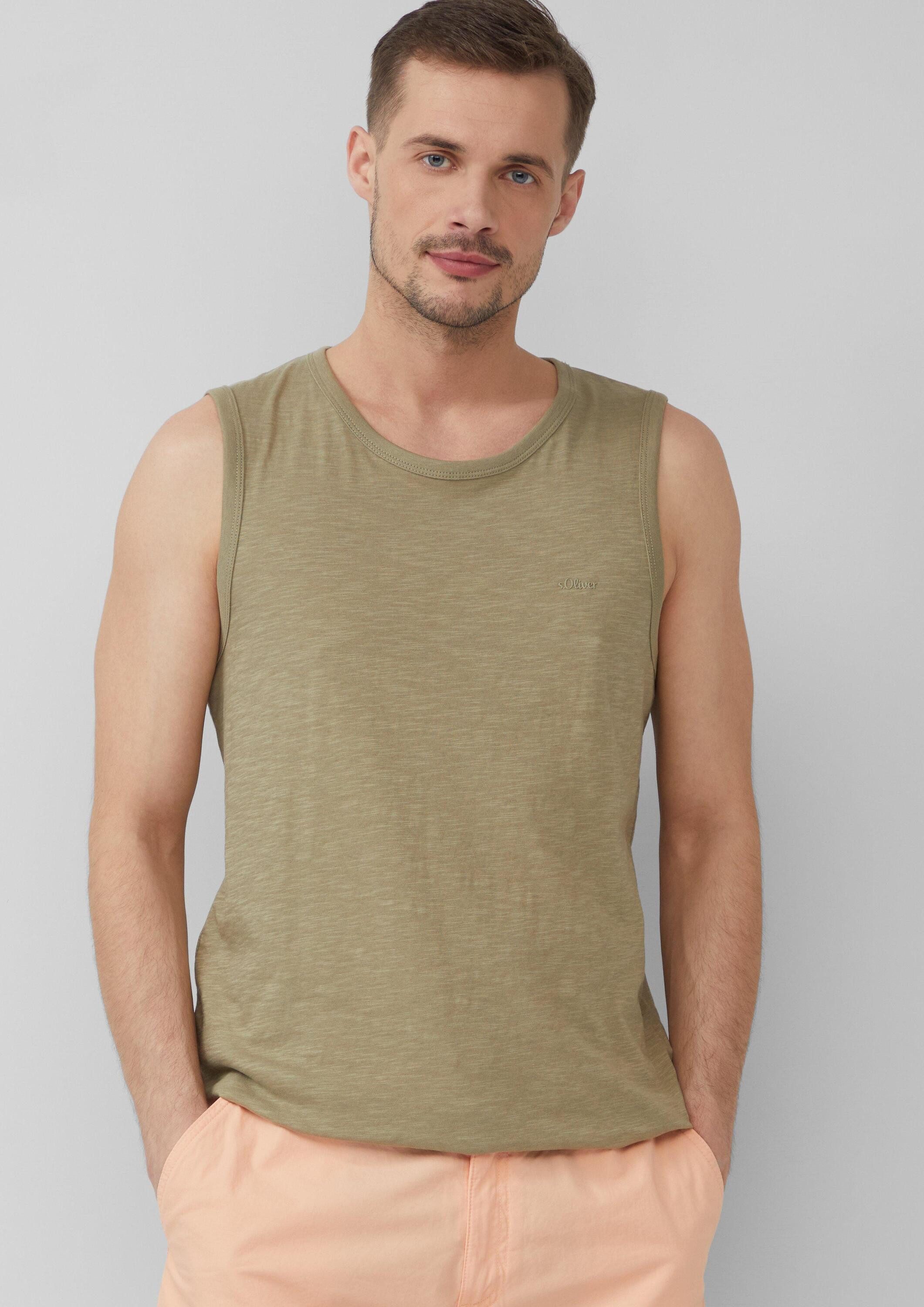 s.Oliver Muskelshirt T-Shirt Baumwoll-Tanktop mit Flammgarnstruktur günstig online kaufen