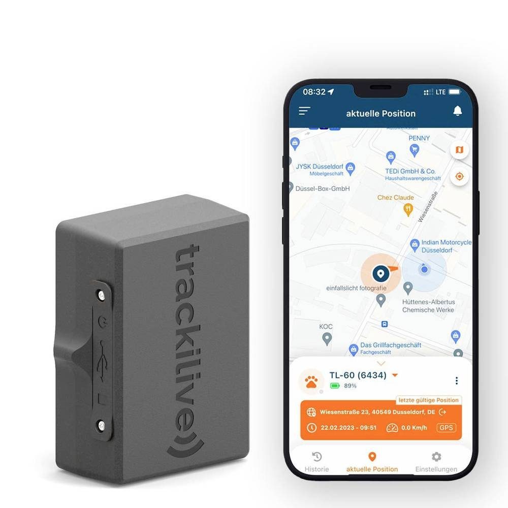 trackilive GPS Tracker GPS-Tracker (Spritzwassergeschütztes Gehäuse)