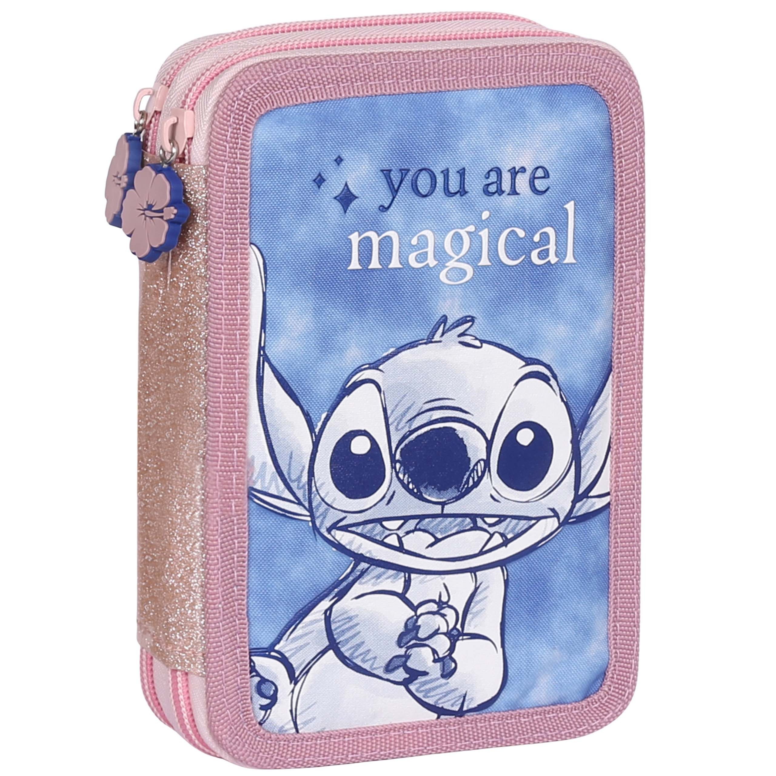 Sarcia.eu Federmäppchen DISNEY Stitch Federmäppchen mit Ausstattung, 32-tlg., 2 Fächer