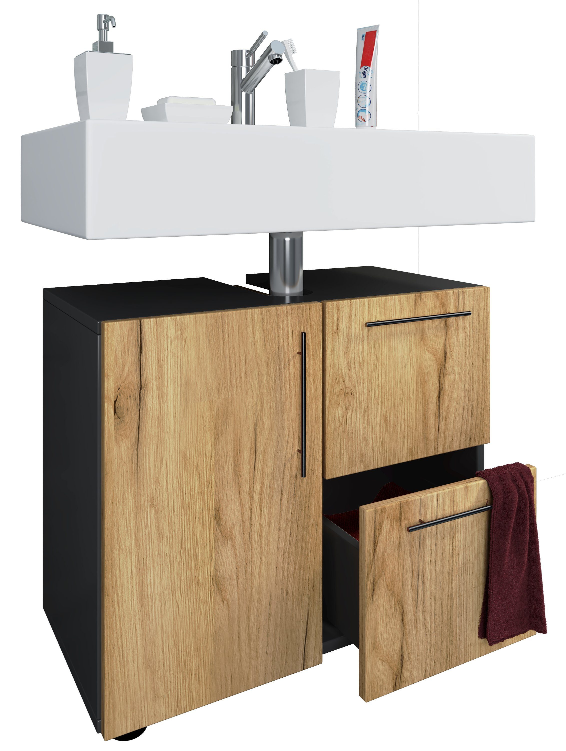 VCM Waschbeckenunterschrank Holz Badmöbel Badunterschrank Flandu günstig online kaufen