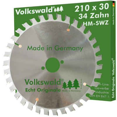 Volkswald Kreissägeblatt Volkswald ® HM-Sägeblatt SWZ 210 x 30 mm Z= 34 Kreissägeblatt Hartholz, Echt Originale Volkswald® Made in Germany