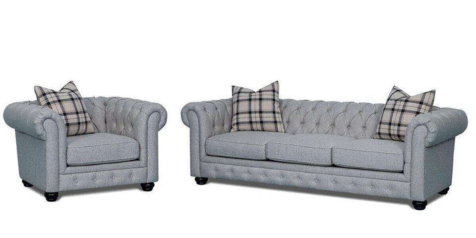 Couch Garnitur Chesterfield-Sofa, Chesterfield Sofa 3+1 Sitzer JVmoebel